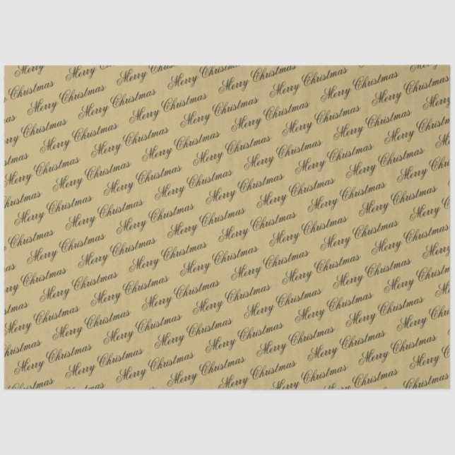 Elegant Luxury Gold Script Merry Christmas Tissue Paper (Front)