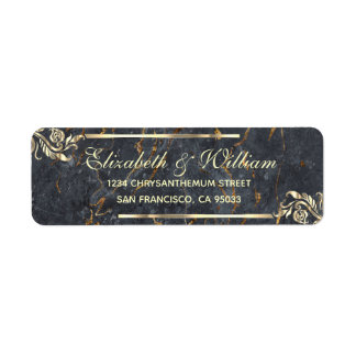 Elegant luxury Gold stone Return Address    Label