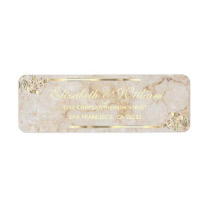 Elegant luxury Gold stone Return Address Label