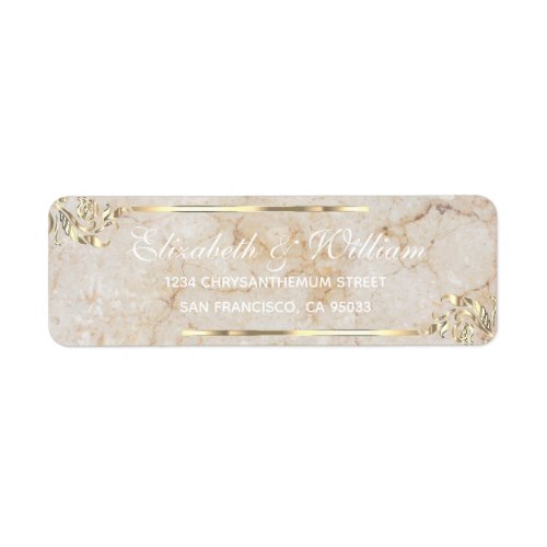 Elegant luxury Gold stone Return Address    Label