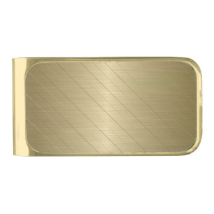 Elegant Luxury Gold Striped Gold Finish Money Clip