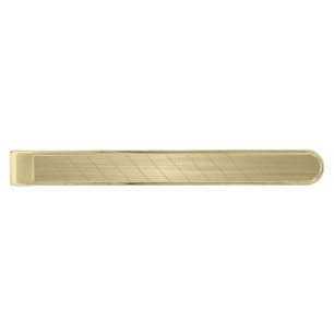 Elegant Luxury Gold Striped  Gold Finish Tie Bar
