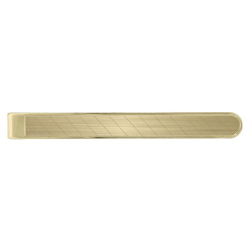 Elegant Luxury Gold Striped  Gold Finish Tie Bar