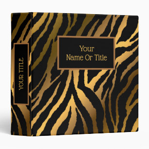 Elegant Luxury Gold Tiger 3 Ring Binder