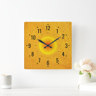 Elegant & Luxury Golden Analog Square Wall Clock