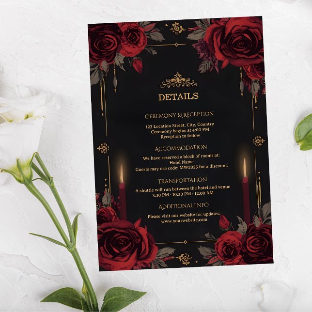Elegant Luxury Goth Glam Wedding Enclosure Card (Creator Uploaded)