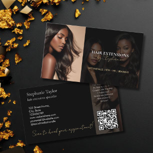Elegant Luxury Hair Stylist Extensions Wigs  Photo Business Card