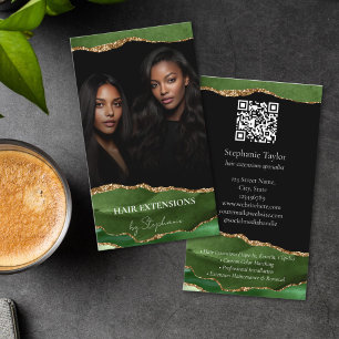 Elegant Luxury Hair Stylist Extensions Wigs  Photo Business Card