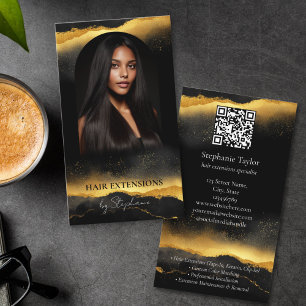 Elegant Luxury Hair Stylist Extensions Wigs  Photo Business Card