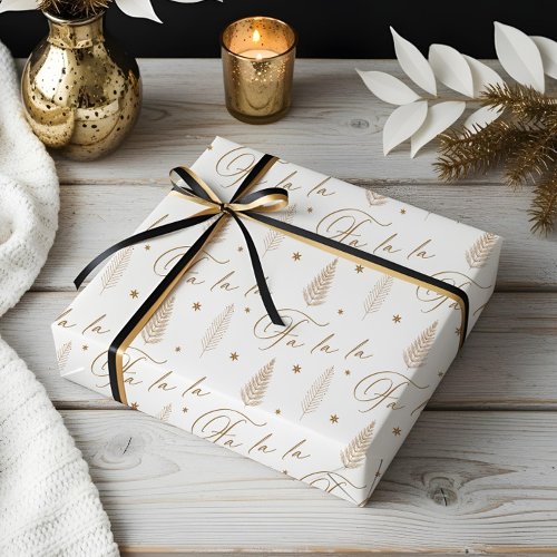 Elegant Luxury Holiday Evergreen Forest Fa La La Wrapping Paper