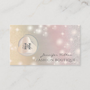 Elegant luxury hologram abstract pearl monogram business card
