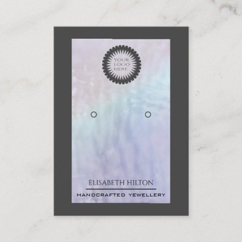 Elegant luxury holographic  Logo Earring display Business Card