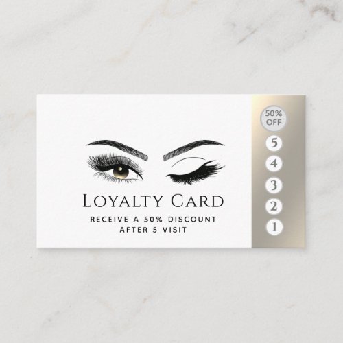 Elegant luxury  lashes makeup wink eyes loyalty card