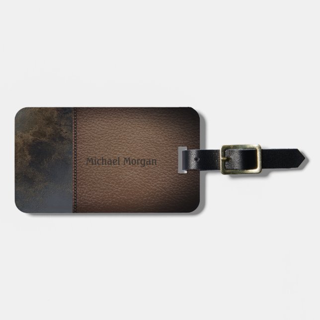 Elegant Luxury ,Leathe Look- Personalized Luggage Tag (Front Horizontal)