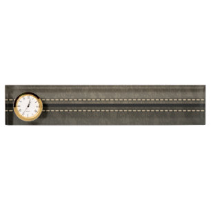 Elegant Luxury Leather Look Brown Desk Name Plate