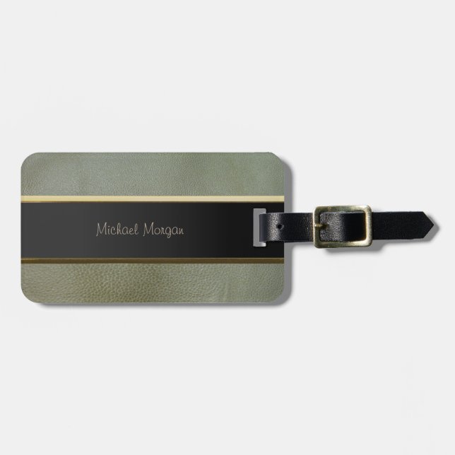 Elegant Luxury ,Leather Look Luggage Tag (Front Horizontal)