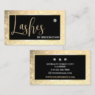 Elegant Luxury Light Gold Ombre Sparkling Diamond Business Card