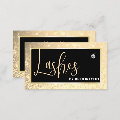 Elegant Luxury Light Gold Ombre Sparkling Diamond Business Card