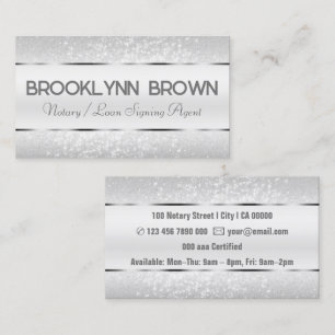 Elegant Luxury Light Gray Border Glitter Stars Business Card