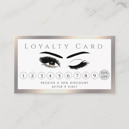Elegant luxury luminous  lashes makeup eyes wink loyalty card