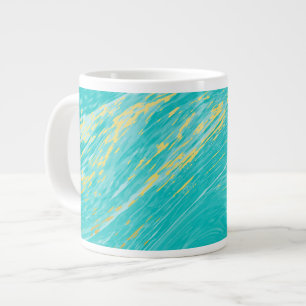 Elegant luxury marble gold blue design giant coffee mug