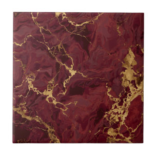 Elegant Luxury Modern Burgundy Gold Marble Ceramic Tile