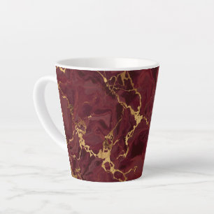 Elegant Luxury Modern Burgundy Gold Marble Latte Mug