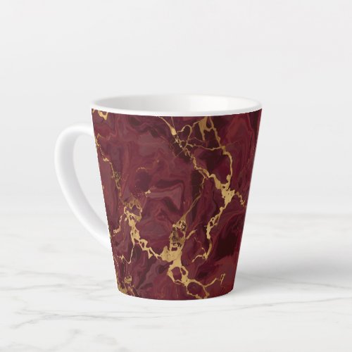 Elegant Luxury Modern Burgundy Gold Marble Latte Mug