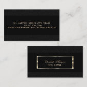 Elegant Luxury Modern,Gold Frame ,Black Business Card | Zazzle