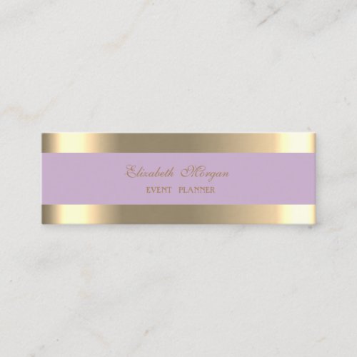 Elegant Luxury  ModernGold Striped Mini Business Card