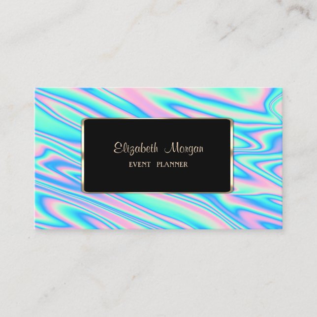 Elegant Luxury Modern Holographic Business Card (Front)