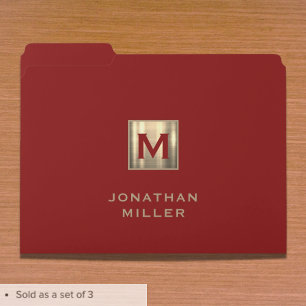 Elegant Luxury Monogram File Folder