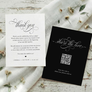 Elegant Luxury Old Money Wedding Photo Sharing Thank You Card