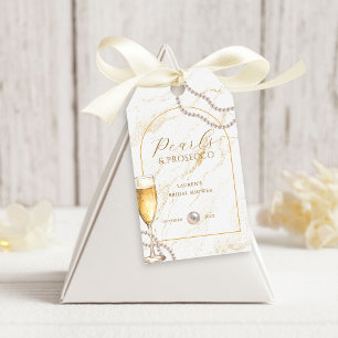Elegant Luxury Pearls and Prosecco Bridal Shower Gift Tags