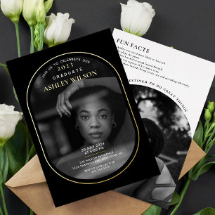 Elegant Luxury Photo Graduation  Foil Invitation