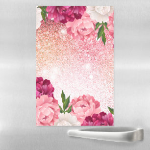 Elegant luxury pink glitter magnetic dry erase sheet