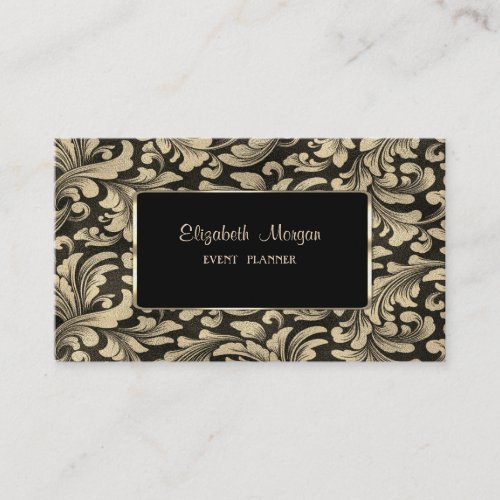 Elegant Luxury Professional Gold Swirls Frame Business Card