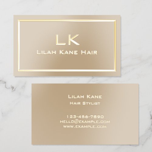 Elegant Luxury Professional Monogram Foil Business Cards