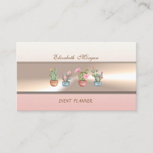 Elegant Luxury Professional Succulents Business Card (Front)