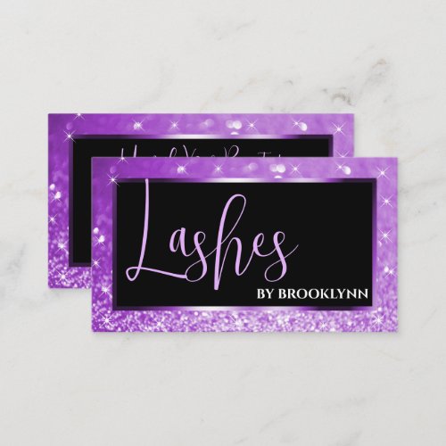 Elegant Luxury Purple Ombre Sparkling Glitter  Business Card
