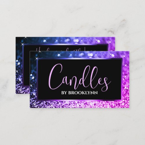 Elegant Luxury Purple Pink Sparkling Glitter  Business Card