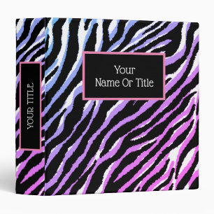 Elegant Luxury Purple Silver Tiger 3 Ring Binder