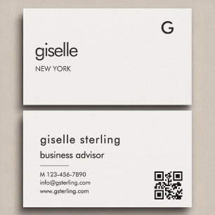 Elegant Luxury QR Code Minimalist Monogram Business Card