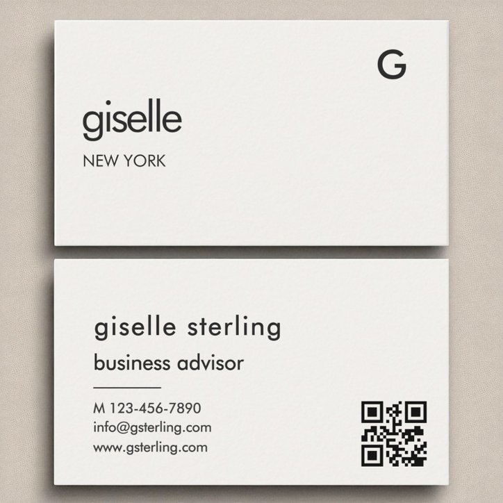 Elegant Luxury QR Code Minimalist Monogram Business Card