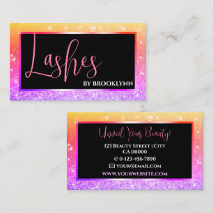 Elegant Luxury Rainbow Ombre Sparkling Glitter Business Card