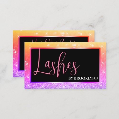 Elegant Luxury Rainbow Ombre Sparkling Glitter  Business Card