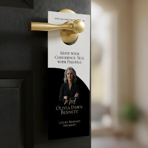 Elegant & Luxury Real Estate Black & Gold Photo Door Hanger