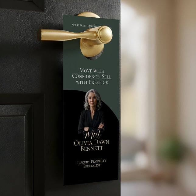 Elegant & Luxury Real Estate Black & Gold Photo Door Hanger (Elegant & Luxury Real Estate Black & Gold Photo Door Hanger)