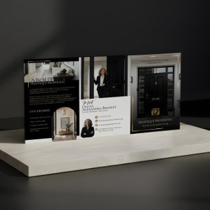 Elegant Luxury Real Estate Black Gold Photo Layout Brochure