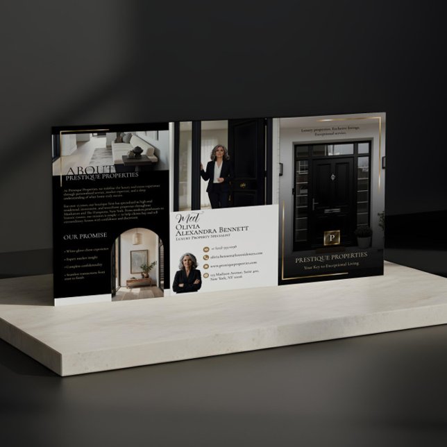 Elegant Luxury Real Estate Black Gold Photo Layout Brochure (Elegant Luxury Real Estate Black Gold Photo Layout Brochure)